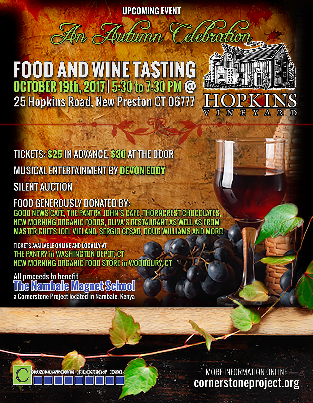 Food Wine Tasting Fundraiserhopkins Vineyard